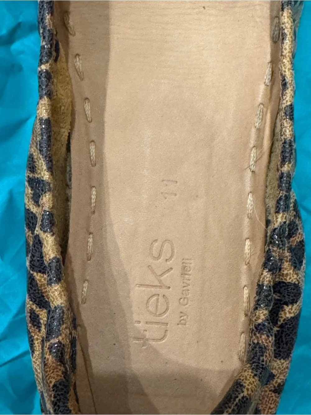 Tieks Leopard Print Foldable Leather Ballet Flats - Tan and Black